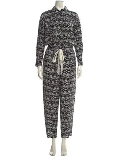 Pre-owned United Nude Silk Floral Print Jumpsuit W/ Tags In Black