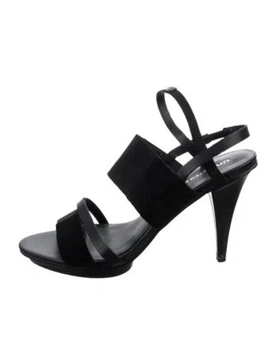 Pre-owned United Nude Suede Slingback Sandals In Black