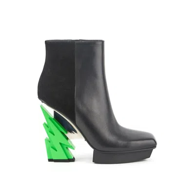 United Nude Women's Black / Green Glam Square Boot - Black In Black/green