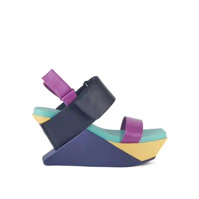 UNITED NUDE WOMEN'S BLUE DELTA WEDGE SANDAL - DAZZLE MIX