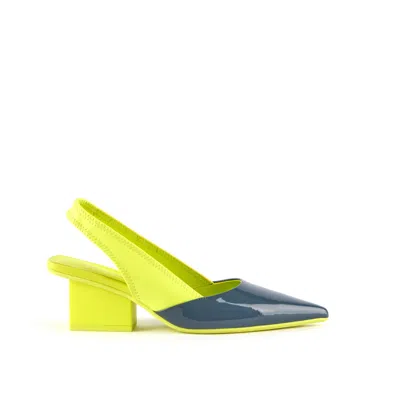 United Nude Women's Blue / Green Raila Slingback Mid - Cyber Lime In Blue/green