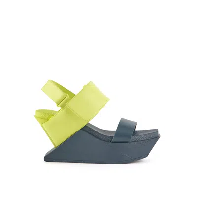 United Nude Women's Green / Blue Delta Wedge Sandal - Cyber Lime In Green/blue