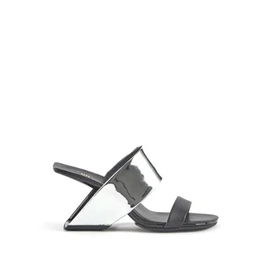 United Nude Loop 80mm Metallic Mules In Silver