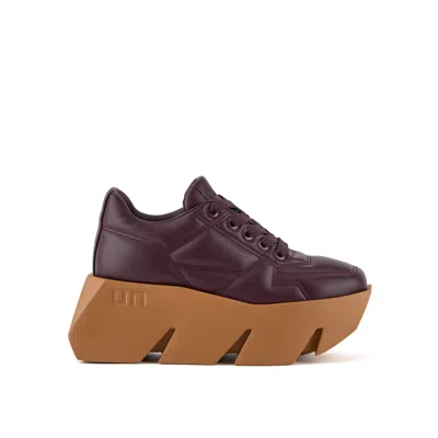 United Nude Women's Purple / Orange Bull Puffy Sneaker - Fig In Burgundy