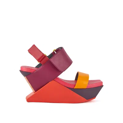 UNITED NUDE WOMEN'S RED / YELLOW / ORANGE DELTA WEDGE SANDAL - MAI TAI