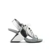 United Nude Loop Sporty Hi Sandal In Silver/grey