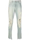 United Rivers Embroidered Ripped Skinny Jeans In Blue