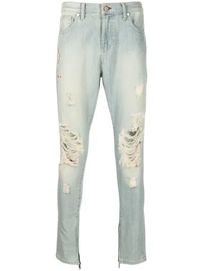 UNITED RIVERS EMBROIDERED RIPPED SKINNY JEANS