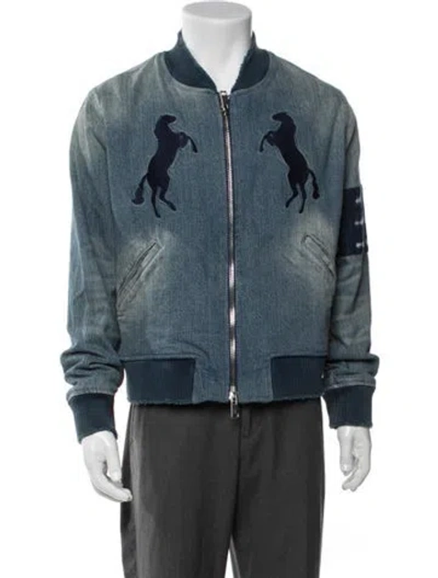 Pre-owned United Rivers Graphic Print Bomber Jacket In Blue