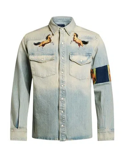United Rivers Man Denim Outerwear Blue Size L Cotton In Multi