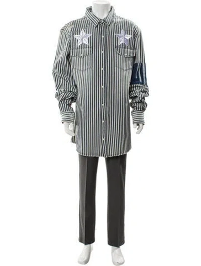 Pre-owned United Rivers Striped Parka In Blue