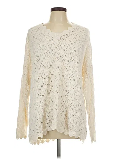 Pre-owned United States Sweaters Long Sleeve Blouse In Ivory
