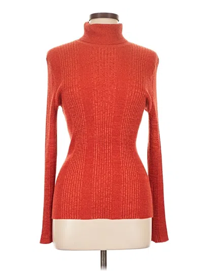 Pre-owned United States Sweaters Long Sleeve Top Orange Turtleneck Tops