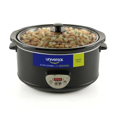 Universal (6.8 Quart) Programmable Slow Cooker – Digital Ceramic Slow Cooker With Removable Pot, Auto Keep War In Black