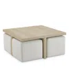 Universal Dockside Cocktail Table With Four Ottomans In Neutral