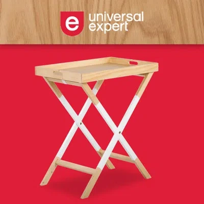 Universal Expert Remus Folding Tray Table In Oak,white