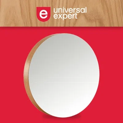 Universal Expert Remus Round Mirror In Oak Wood