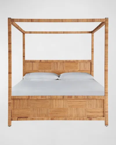 Universal Furniture Chatham Poster Queen Bed In Natural Rattan