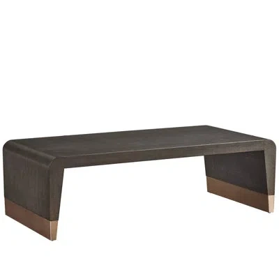 Universal Furniture Fenwick Embossed 58" Wide Textured Raffia Dusty Bronze Accent Cocktail Table In Brown