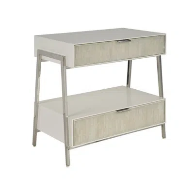 Universal Furniture Ingrid Nightstand In Gray,polished Nickel