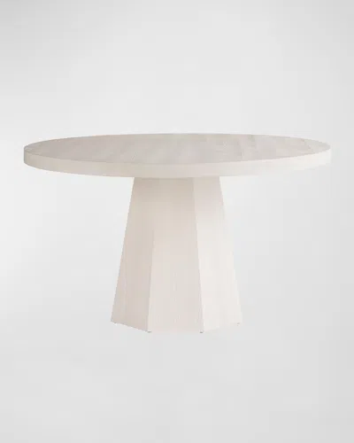 Universal Furniture Mackinaw Round Dining Table With Leaf In White Sand