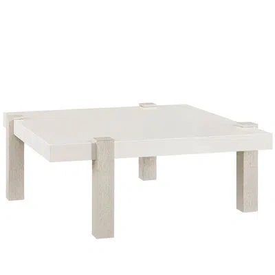 Universal Furniture Modern Mist 44" Wide White Quartz Top Light Oak Base Square Cocktail Table In Neutral