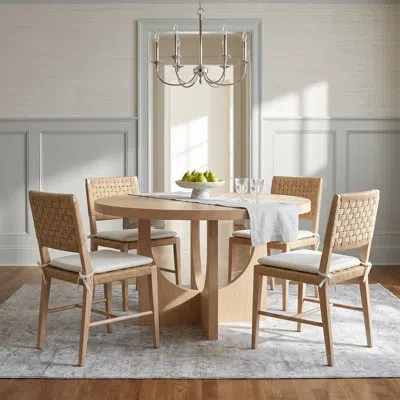 Universal Furniture Nomad 5 Piece Round Dining Set In Tech Oak