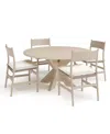 Universal Furniture River Rock 5 Pc. Dining Set (round Table & 4 Wood Side Chairs) In Brown