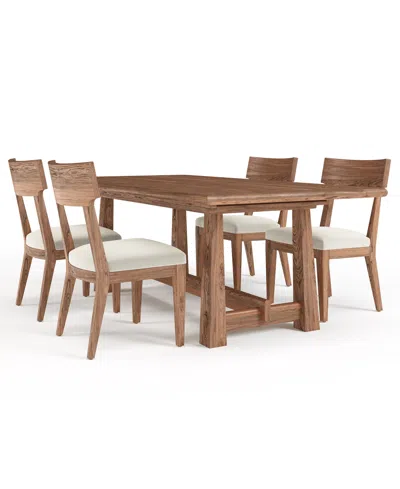 Universal Furniture Sienna 5 Pc. Dining Set (rect Table & 4 Wood Side Chairs) In Brown,white