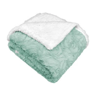 Universal Home Fashions Fur Rev Sherpa Throw In Aqua
