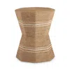Universal Long Key Octagonal Accent Table In Wrapped Abaca