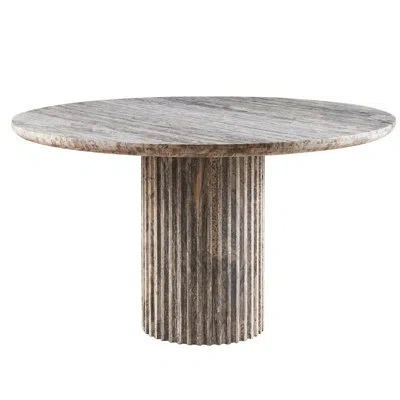 Universal Meadow Dining Table In White Travertine