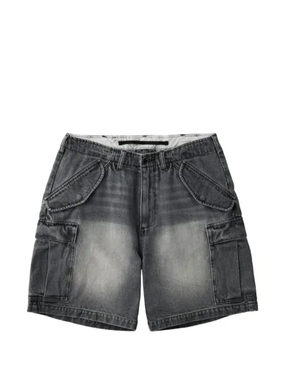 Universal Overall Faded-effect Cargo Shorts In Gray