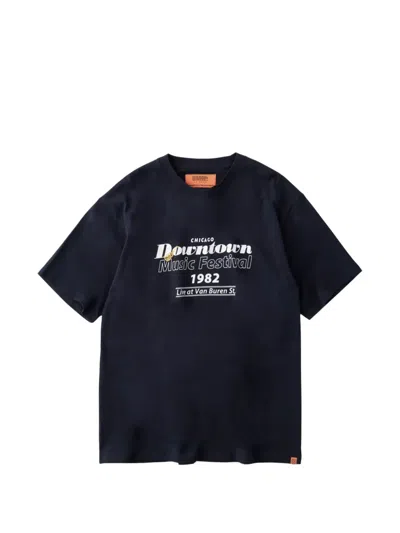 Universal Overall Graphic-print Short-sleeve T-shirt In Blue