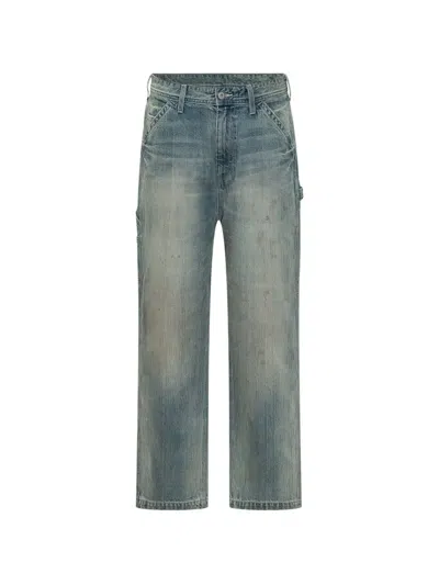 Universal Overall Light Wash Pocket Trousers In Blue