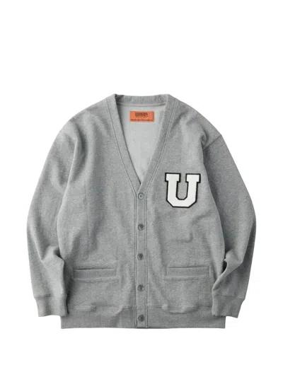 Universal Overall Logo-patch Cardigan In Gray
