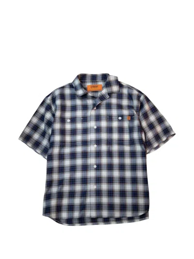 Universal Overall Ombre-check Open-collar Shirt In Blue
