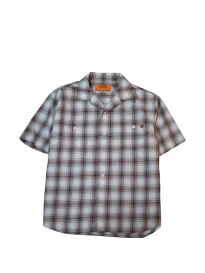 Universal Overall Ombre-check Open-collar Shirt In Gray