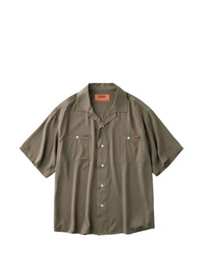 Universal Overall Open-collar Short-sleeve Shirt In Green