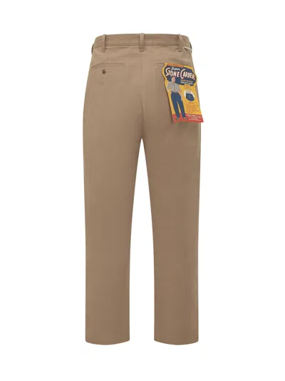 Universal Overall Rethexed Paintntaloni With Pinces Trousers In Beige