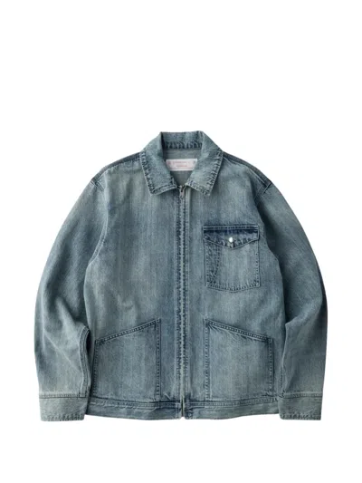 Universal Overall Zip-up Denim Jacket In Blue
