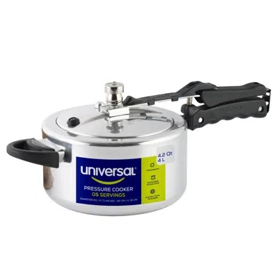 Universal Pressure Cooker With Inner Lid System, Multiple Safety Systems And Heat Resistant Handles In Silver