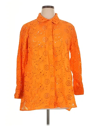 Pre-owned Universal Standard 3/4 Sleeve Blouse In Orange