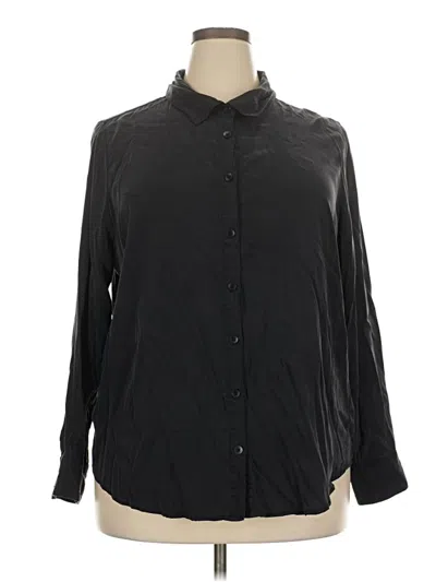 Pre-owned Universal Standard 3/4 Sleeve Button Down Shirt In Black