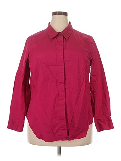 Pre-owned Universal Standard 3/4 Sleeve Button Down Shirt In Burgundy