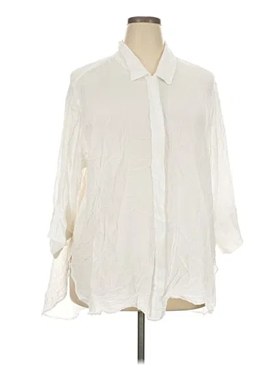 Pre-owned Universal Standard 3/4 Sleeve Button Down Shirt In Ivory