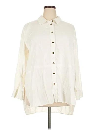 Pre-owned Universal Standard 3/4 Sleeve Button Down Shirt In Ivory