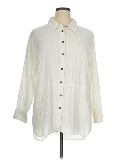 Pre-owned Universal Standard 3/4 Sleeve Button Down Shirt In Ivory