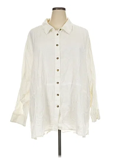 Pre-owned Universal Standard 3/4 Sleeve Button Down Shirt In Ivory