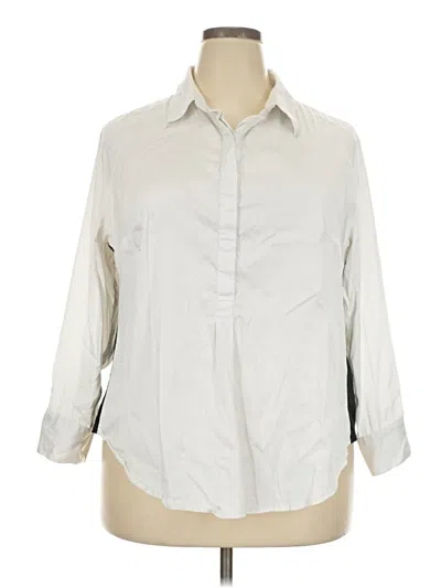 Pre-owned Universal Standard 3/4 Sleeve Button Down Shirt In White